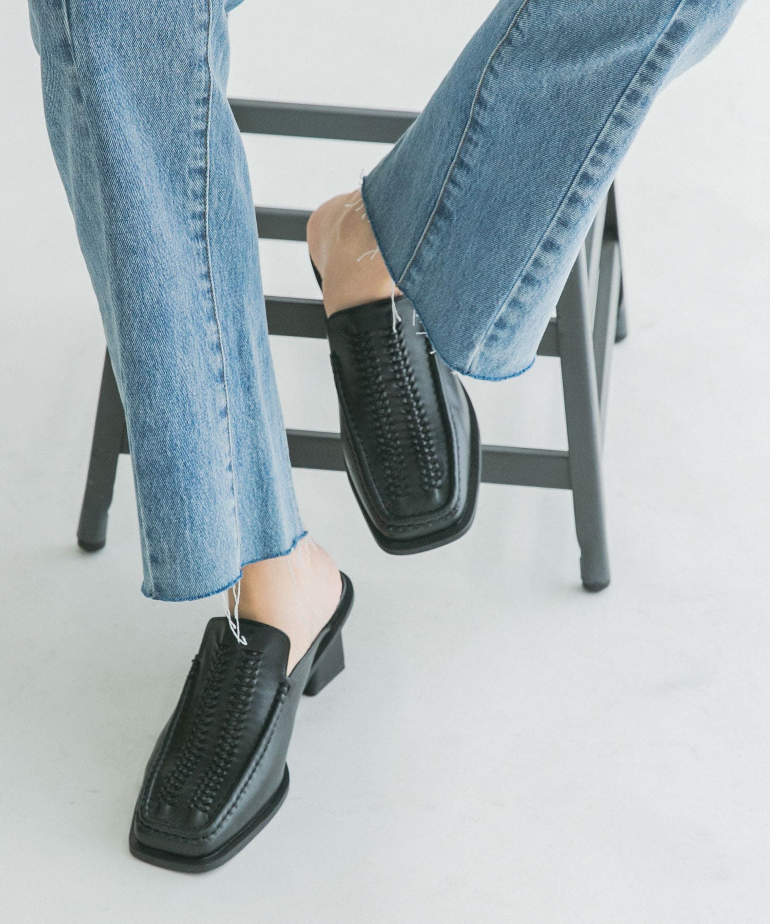 LURUM | Off-White Satin Crystal Embellished Mules | Manolo