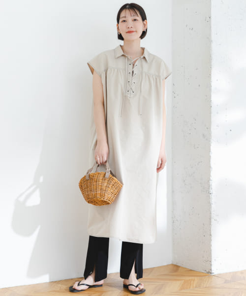 ELY　LACEUP A-LINE ONEPIECE