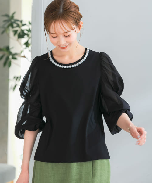 TORRAZZO DONNA　パールネックカットソー