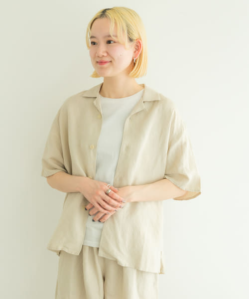 ARCH&LINE　Li/Ry OPEN COLLAR SHIRTS