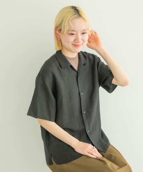 ARCH&LINE　Li/Ry OPEN COLLAR SHIRTS
