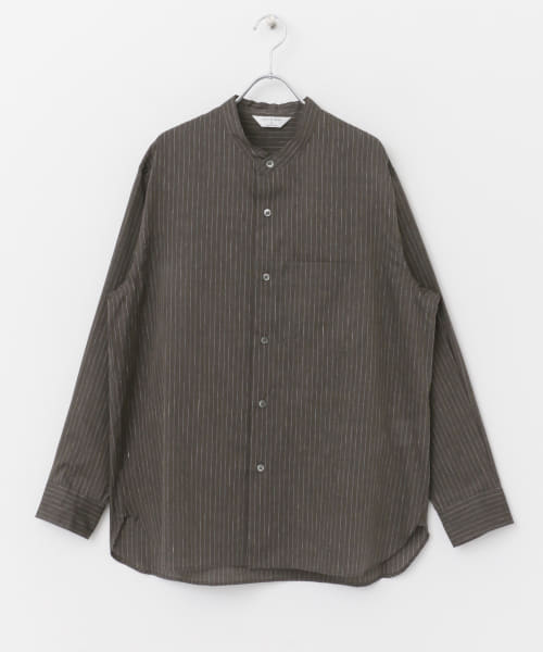 STILL BY HAND　コットンリネンバンドカラーシャツ