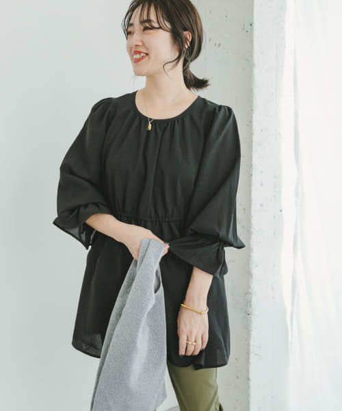 『UR TECH DRYLUXE』ウエストギャザーチュニック