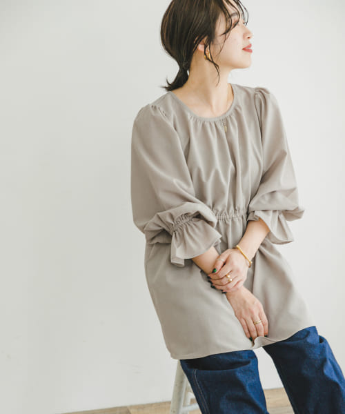 『UR TECH DRYLUXE』ウエストギャザーチュニック