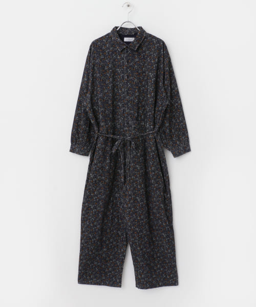 SOIL　CORDUROY FLOWER OVERALLS