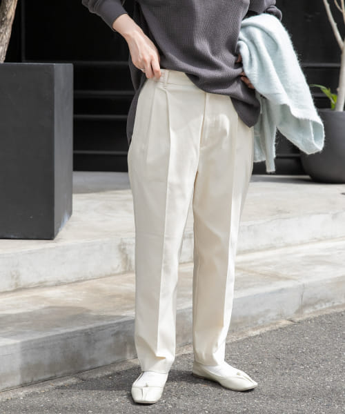 『WEB/一部店舗限定』FORK&SPOON　ideal stretch ツータックパンツ