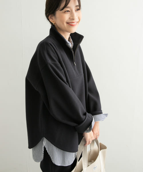 add fabrics ハーフZIPプルオーバー