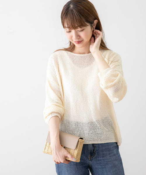 [Sonny Label][2WAYスラブヤーン透かしニットプルオーバー]