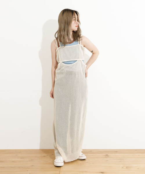 &her　Mesh Layered Dress