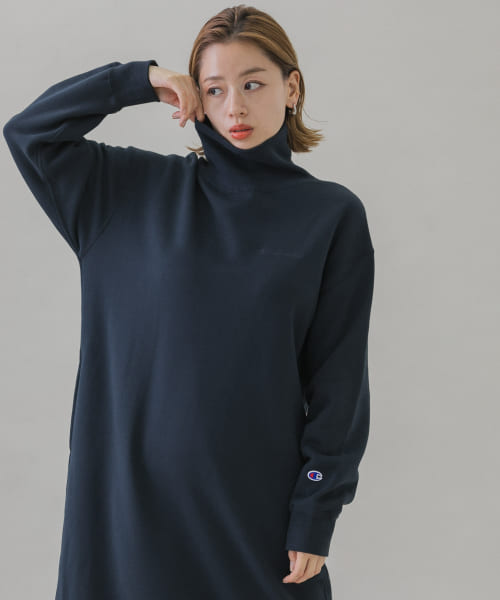 『別注』Champion×Sonny Label　裏起毛スウェットタートルワンピース