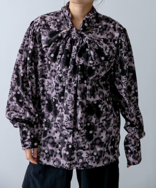 FUMIE=TANAKA　smoke dot ribbon SHIRTS