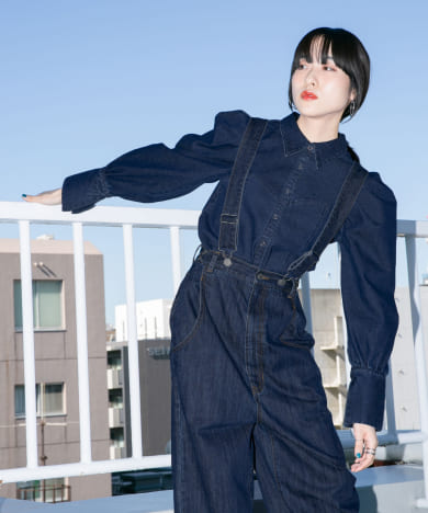 タックスリーブデニムシャツ