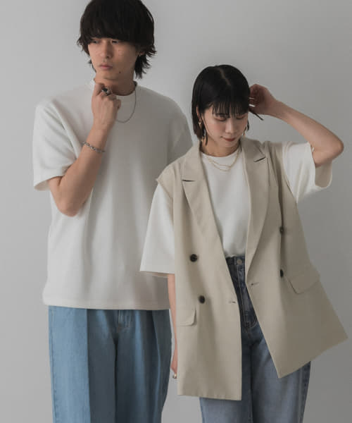 『ユニセックス』ダンボールポンチTシャツ(5分袖)