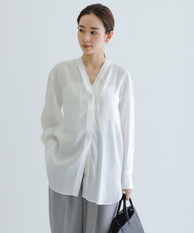 URBAN RESEARCH｜ブロードカラーレスブラウス | Rakuten Fashion
