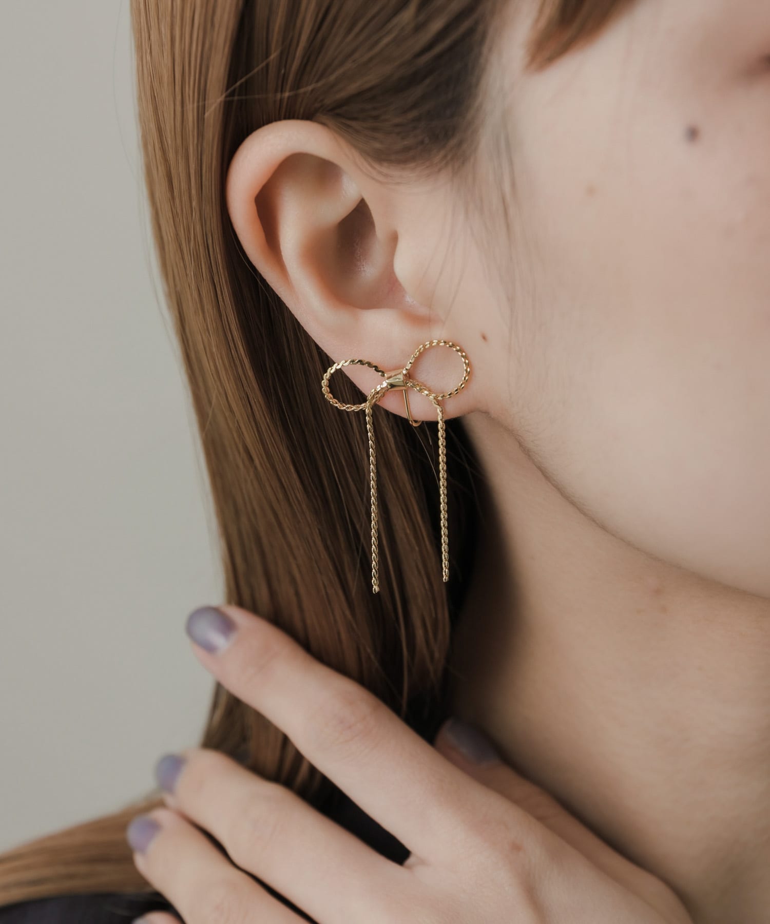 パールボールリボンピアス＆イヤリング