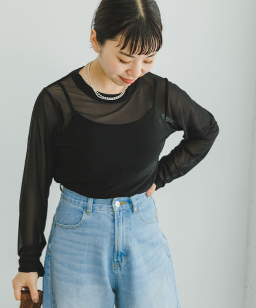 [ITEMS][チュールシアーロングTシャツ]