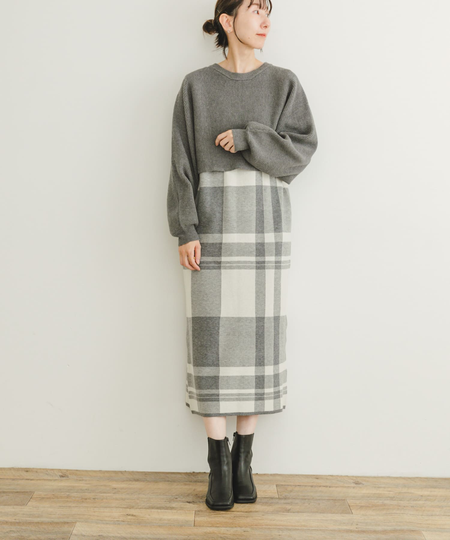 チェックワンピース×クロップドニットセット[IT47-26A004]｜URBAN RESEARCH公式ファッション通販