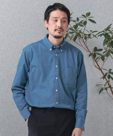 正規品 LIFE デニムボタンダウンシャツ[DT46-13L705 TAILOR STYLE トップス