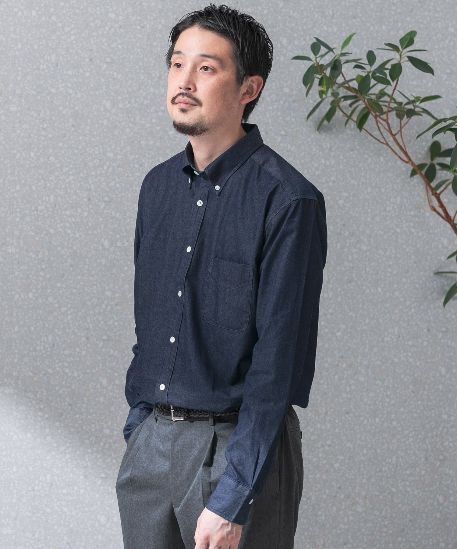 LIFE STYLE TAILOR デニムボタンダウンシャツ[DT46-13L705