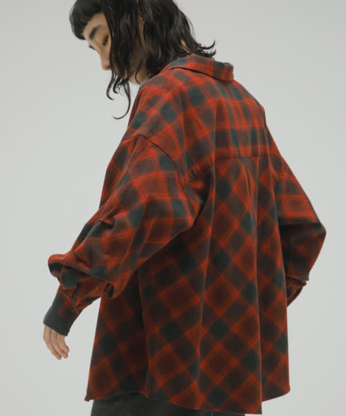 バイアスオンブレチェックシャツ