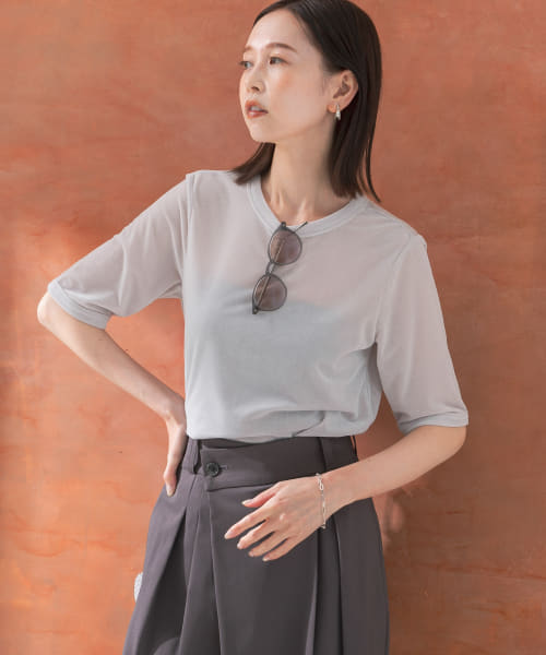 [ROSSO][シアーベロアTシャツ]