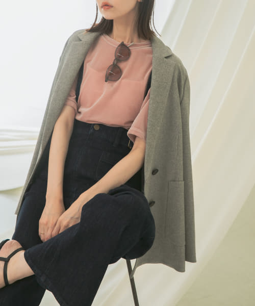 [ROSSO][シアーベロアTシャツ]