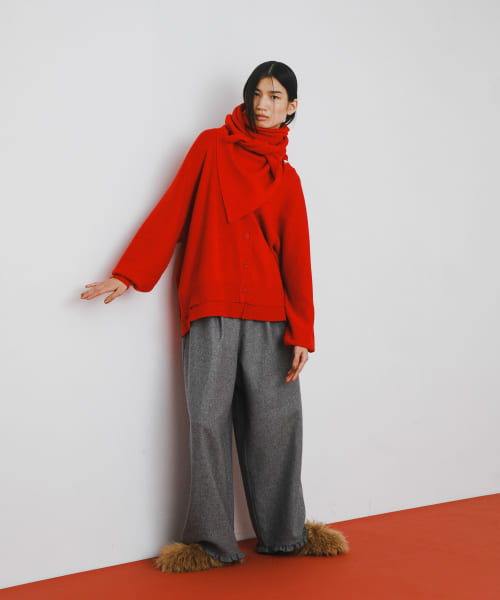 [LAATO][wool easy frill pants]