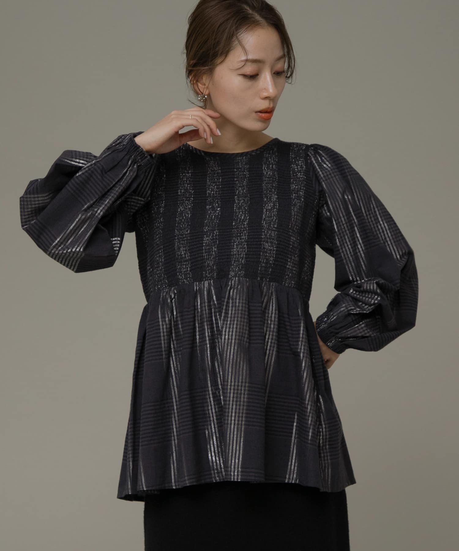 シャーリングシャイニーチェックブラウス[LA46-23R003]｜URBAN RESEARCH公式ファッション通販