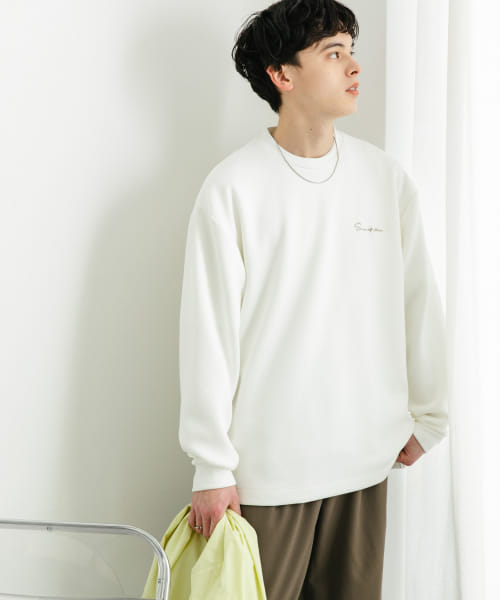 『ユニセックス』シシュウダンボールポンチロングスリーブTシャツ