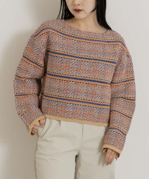 米富繊維　MADRAS EYELET TWEED PULLOVER
