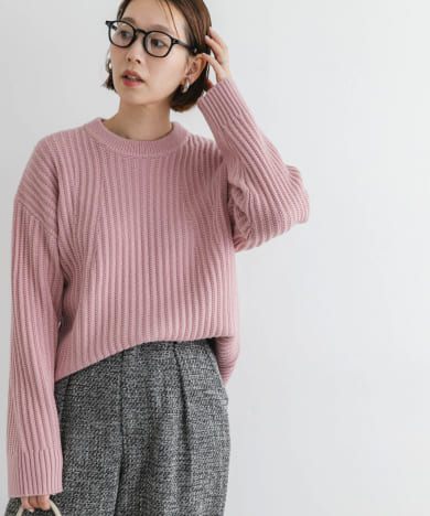 F by ROSSO ウォッシャブルクルーネック変形畦ニット[RA47-22Y713]｜URBAN RESEARCH公式ファッション通販