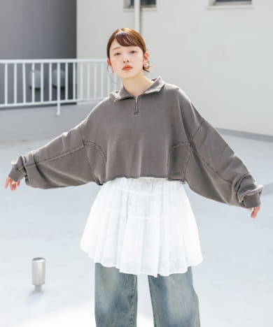ハーフZIPリメイクスウェット