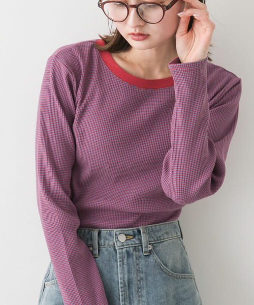 『WEB限定』クルーネックリンガーボーダーTシャツ