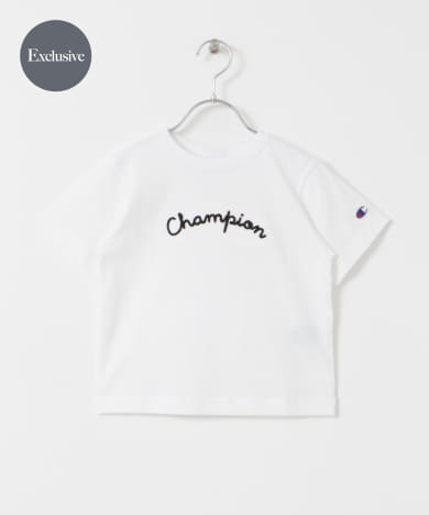 『WEB/一部店舗限定』『別注』Champion×DOOORS　チェーンステッチロゴT(KIDS)