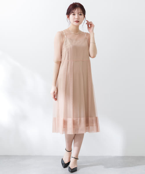 kaene　シャンブレーキャミドッキングドレス(sh)