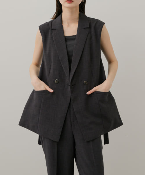 『UR TECH DRYLUXE』リネンライクサイドベルトジレ