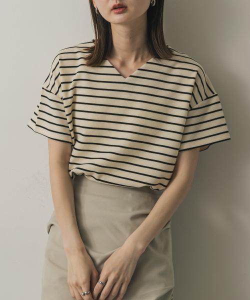 ミラノリブVネックTシャツ