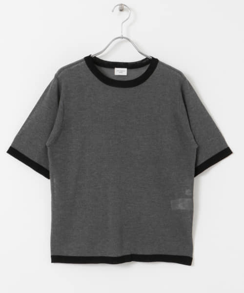 リンガー半袖ニットTシャツ