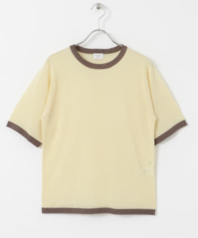 リンガー半袖ニットTシャツ