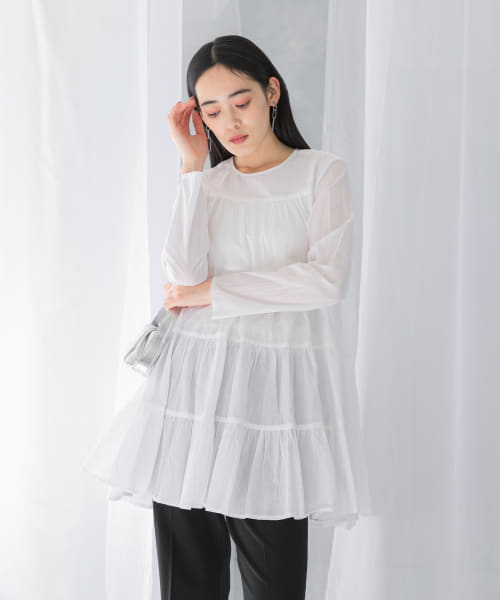 normment　COTTON VOIL TIERED TUNIC