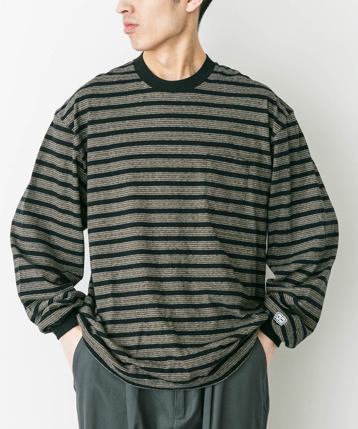 海外ブランドアウトレット通 ENDS and MEANS Pocket Long-Sleeve Tee(Striped)[DMA4-EM-ST トップス