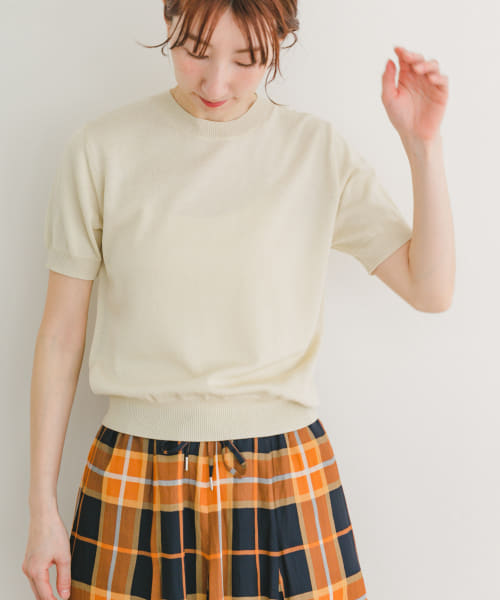 コンパクト半袖ニット