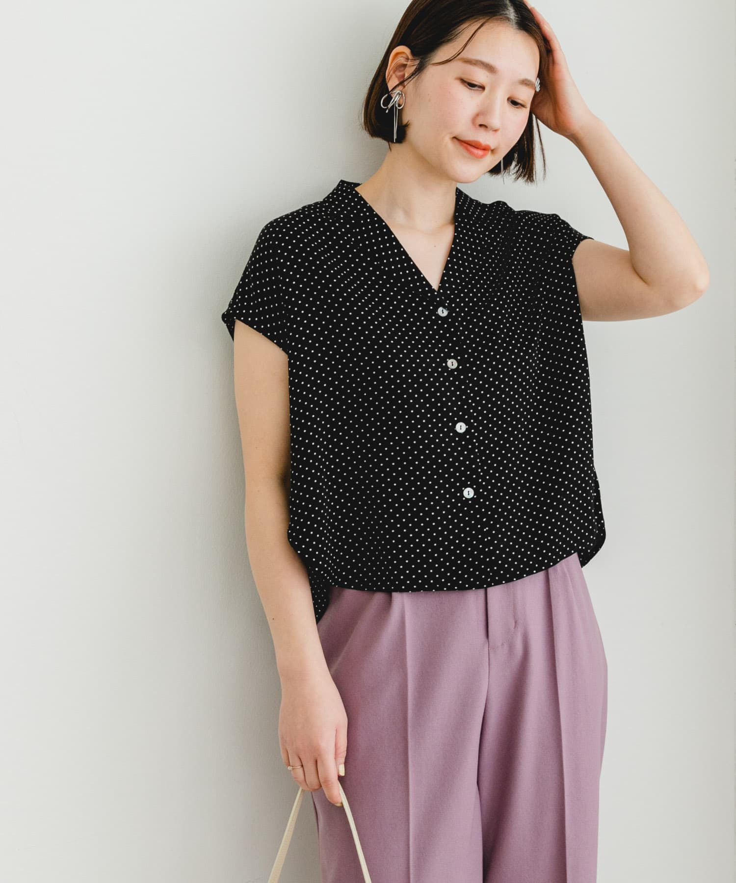 レビューの多い高評価商品特集！ F by ROSSO ドットクロップド開襟ブラウス[RAA5-23Y508]｜URBAN トップス