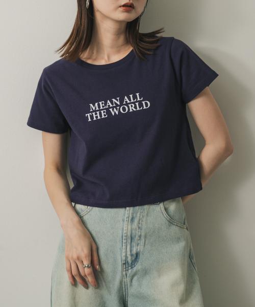 クロップドグラフィックTシャツ(半袖)