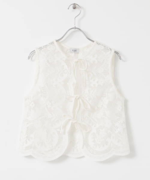 tiit tokyo　lace ribbon tops