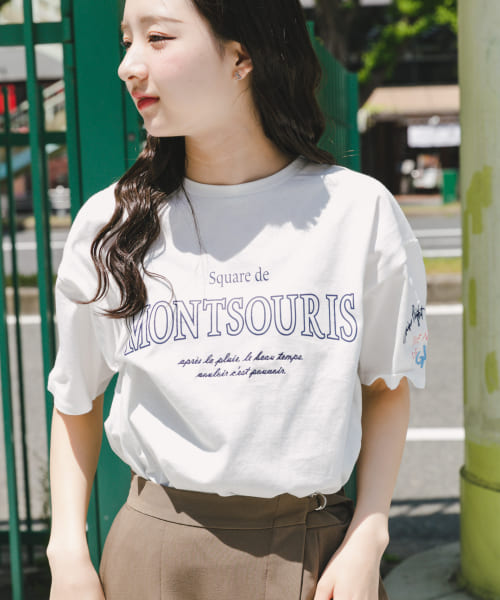 ロゴ刺繍半袖Tシャツ