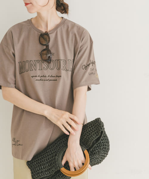 ロゴ刺繍半袖Tシャツ