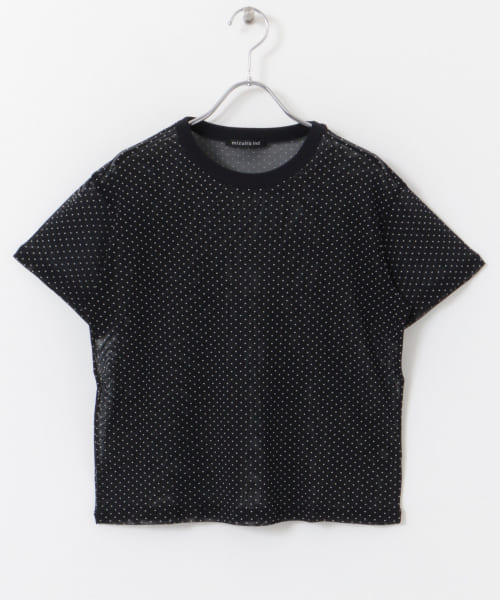 mizuiro ind　mesh dot crew-neck T-shirts