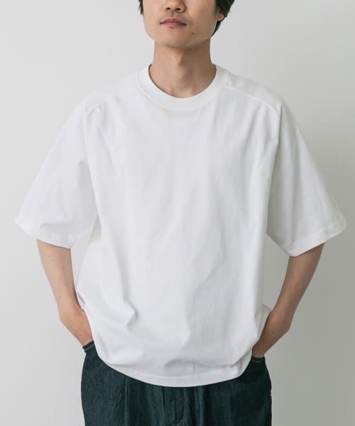 STILL BY HAND　強撚天竺サドルスリーブTシャツ