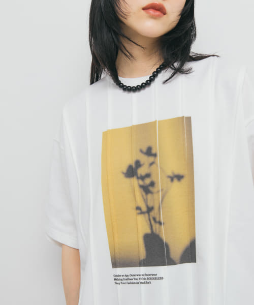 ピンタックフォトプリントTEE